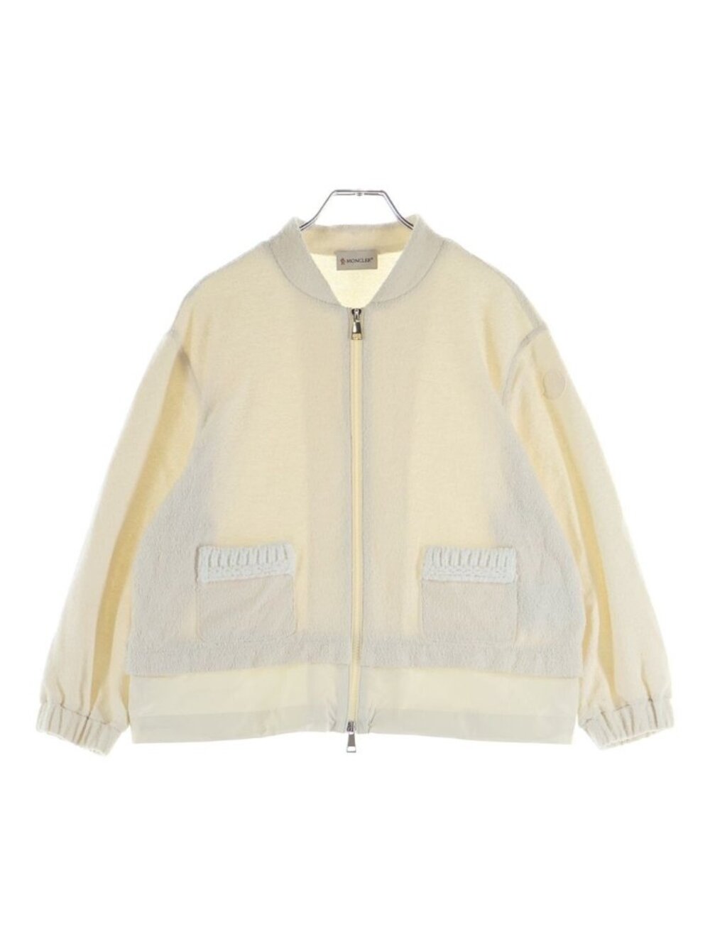 Moncler Boucle Nylon Jacket Zip Up Hoodie White